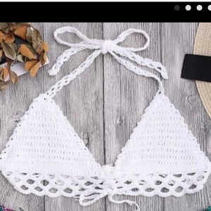 White crochet bikini top
